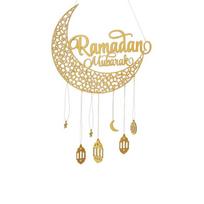 Musulmonų Eid Ramadano medinis išpjaustytas pakabukas Eid auksinis mėnulis pakabinamas dekoras namų sienų dekoravimas dovanos Kolomi beige