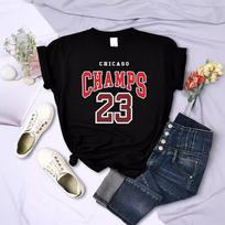 Women's Creative Printed Top Loose Summer Round Neck T-shirts S