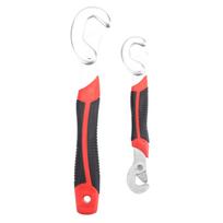 2 Pcs Magic Wrench Set Double Head Wrench Multi Function Universal Spanner Hand Tools red