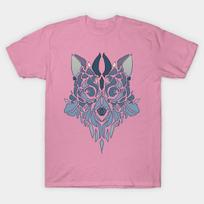T Shirt Women Wolf Face Harajuku Print Kawaii Tshirt Summer Short Sleeve Female T-Shirt Top Tee S rožinė