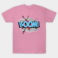 T Shirt Women Comic Outburst Boom Harajuku Print Kawaii Tshirt Summer Short Sleeve Female T-Shirt Top Tee S rožinė
