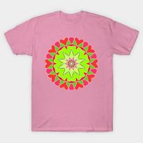 T Shirt Women Earth Nature Mandala Harajuku Print Kawaii Tshirt Summer Short Sleeve Female T-Shirt Top Tee S rožinė