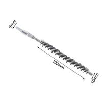 1Pc Chimney Cleaning Brush For Pipe Cleaning Polishing 10-50Mm Threaded Wire Brush Metal Handle Stainless Steel Brush 10x110x6MM