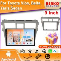 2 Din Android Car Radio Multimedia Player For Toyota Vios, Belta, Yaris Sedan Stereo CarPlay wireless gps tracker Head Unit 4 core 2GB+32GB carplay