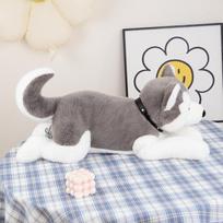 Mielas Imitacinis Pilkas Haskis Erha Pliušinis Žaislas Lėlė Šuns Pagalvė Augintinio Dovana 45cm gray