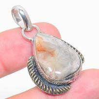 Laguna Lace Agate Handmade 925 Sterling Silver Gift Pendant 1.69  d2G05