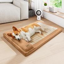 Spring and Summer Kennel All Seasons Ice Silk Pad Pillow Pad Kennel Dog Bed Teddy Pad Dog Pad Cat Pad Pet Kennel S：45*30cm beige