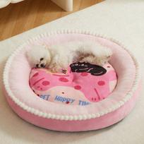 Doghouse In Winter Warm Dog Kennel Small and Medium-sized Dog Bichon Cotton Mat Warm Dog Kennel Dog Bed Cat Kennel Winter Round Nest M：45*45 pink