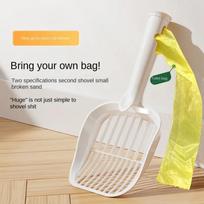 Cat Litter Shovel Large Cat Litter Basin Tofu Sand Bentonite Shovel Long Handle Cat Excrement Shovel Fine Hole Cat Litter Shovel Cat litter shovel beige
