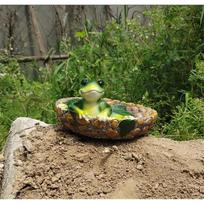 Storage Decorative Ornament Happy Naughty Frog Playing In The Water Home Garden Decoration Ornament Resin Crafts žalia