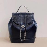 Maža kvepalų grandinės kuprinė Karvės odos Vintage Crossbody Bag Senovinis sidabrinis mokyklinis krepšys One Size juoda