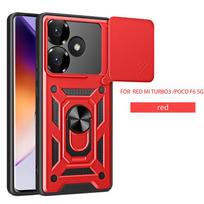 Armor Case For Xiaomi Poco F6 5G Cover Car Magnet Holder Ring Capa For Pocco Poko Little F6 F 6 PocoF6 Slide Lens protect Funda For Poco F6