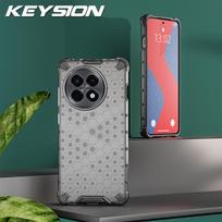 KEYSION Shockproof Armor Case for OnePlus 13R 5G 1+13r Soft Silicone+PC Transparent Honeycomb Phone Cover for OnePlus Ace 5 Pro for OnePlus 13R tamsiai pilka spalva