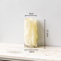 Glass Vase Gradient Hydroponics Terrarium Fold Pattern Flower Vase Floral Arrangement Accessories Home Decoration beige