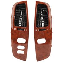Dashboard Air Vent Wooden Grain Dash Left Right Air Outlet Kit with Frame Panel for Land Cruiser