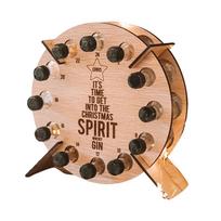 Xmas Advent Calendar Countdown 24 Wooden Xmas Mini Alcohol Holder Wine Bottle Stand Decoration Gifts beige