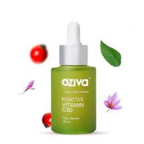 OZiva Vitaminas C30 Veido Serumas Vyrams ir Moterims | Su Grynu Bioaktyviu Vitaminu C | Visiems Odos Tipams | Sudėtyje yra Šafranas, Kakadu Slyva | Odos Švytėjimas, 30 ml white