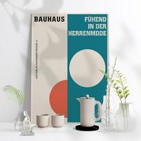 Bauhaus Retro Poster, Geometric Shape Circles Modern Art Canvas Painting, Bauhaus Art Minimal Shape Poster Modernist Art Wall Decor Gift No Frame 21*30cm No Frame