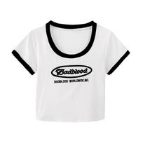 Women's Rose Red Square Neck Slim-Fit Short Sleeve Crop Top M balta