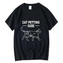 Men's T-shirt 100% cotton casual funny cool cat Print loose o-neck cool cat t shirt for men short sleeve t-shirt male tees S smėlis