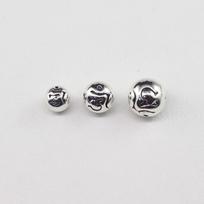 Tibetan Silver Alloy Six-Word Mantra Round Beads for DIY Bodhi Bracelets and Keychains 8mm antikinės sidabrinės spalvos