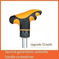 1PC Umbrella Handle Ratchet Screwdriver Tool Set T-shaped Screwdriver One-word Cross Inner Hexagonal Plum Blossom Combination Home Maintenance black