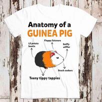 230 Gsm 100% Cotton Anatomy Of A Guinea Pig Cute Pet T Shirt Meme Gift Funny Tee Vintage Unisex Gamer Cult Movie Music Mens Womens Adult Top Tee 8039 XXS balta