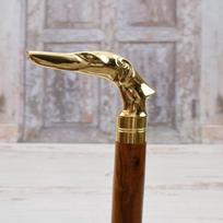 93.98 cm Walking Stick Dog Greyhound Brass Cane Hunter Walking Stick Gift for Grandfather Father Wooden Cane Art Deco gray
