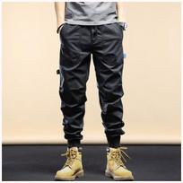 Retro Hong Kong Style Zipper Overalls: Trendy, Wear-Resistant, Versatile Sports Casual Pants for Spring and Autumn L juoda