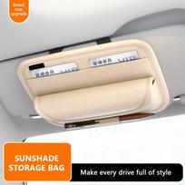 SEAMETAL Car Sun Visor Glasses Case Storage Bag Wear-Resistant Sunshade Sunglasses Holder Scratch-Free Eyeglasses Organizer Bag smėlis