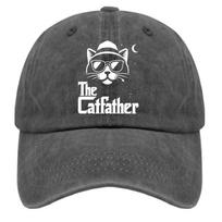 The Catfather Caps Mens Trucker Hat Pigment Black Womens Baseball Caps Gifts for Her Workout Hat Adjustable balta