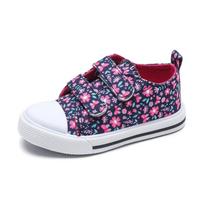 Children's Hook & Loop Canvas Shoes for Girls Cute 2024 Prints Spring Breatheable Simple Platform Kids Casual Shoes Non-slip Boy 21 gėlių rašto spalva