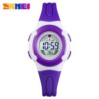 Simple and compact sports colorful LED lights Multifunctional children's watches Christmas gifts Sports electronic watches violetinė