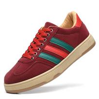 Board shoes new Hong Kong style retro men's trend breathable low-top trendy shoes campus style fashionable and comfortable casual men's shoes 39 raudona