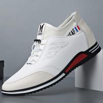 Men's high-top spring casual sports shoes, leather comfortable board shoes, British style inner height increase foreign trade men's shoes 39 balta