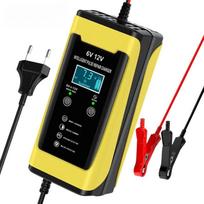 6V/3A 12V/6A Intelligent Car Battery Charger Car and Motorcycle Lead Acid Battery Charger and Smart Pulse Repair Maintainer EU Plug geltona