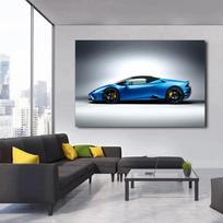 medžio masyvo rėmas Huracan Evo Sport Car Supercar Blue Car Namų dekoras Plakatai Drobė Spausdinta siena Menas Tapyba Svetainės apdaila 15*20cm(with frame) white