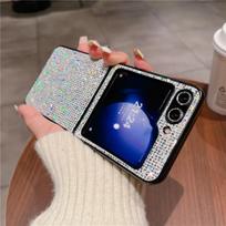 Prabangus PU odos Samsung Galaxy Z Flip 5 4 3 Flip5 Flip4 Flip3 5G PC kietas dėklas Smūgiams atsparus Apsauginis dangtelis Galaxy Z Flip5