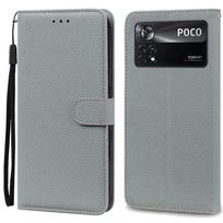Poco X4 Pro 5G Case Flip Wallet Book Cover For Coque Xiaomi Poco X4 Pro X 4 Pro X4Pro 5G Phone Case Leather Coque Fundas Shell POCO X4 Pro 5G pilka