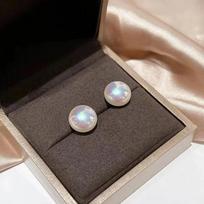 Retro Colorful Pearl Sterling Silver Clip-On Earrings for Women