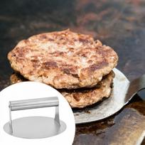 Burger Press Smasher Kitchen Utensil, Multipupose 6.18inch Steak with Handle for BBQ, argent handle brown