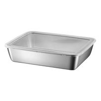 Grilling Prep and Serve Trays BBQ Platter for Raw and Cooked Food Stainless Steel Serving Trays for Food with Lid Set A