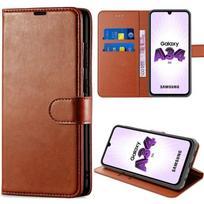 Case for Samsung Galaxy A34 5G Protection Synthetic Leather Anti-Scratch - Brown