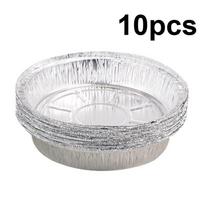 20PCS Air Fryer Special Aluminum Foil Tin Foil Tray One-time Thickened Circular Household Dessert Baking Barbecue Tin Paper Box