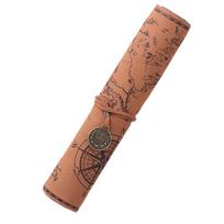 1PC Creative Treasure Map Vintage Canvas Large Volume Pencil Bag Lovely Simple Pencil Case, Suitable for Office and Educational