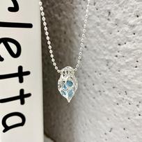 Blue Ice Pendant Aquamarine Gravel Necklace Women'S Temperament Blue Crystal Pendant Collarbone Chain