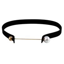 Accessories, Hong Kong Style Concave Velvet Collar, Simple And Personalized One-Word Imitation Pearl Necklace auksas