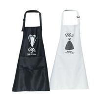 2Pcs Apron Durable Stylish Stain-resistant Mr And Mrs Couple Apron Set