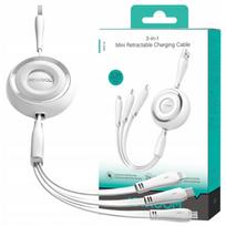 3-in-1 Cable Joyroom Colorful Usb To Usb-C/Lightning/Micro Usb 3.5A, 1M (White)