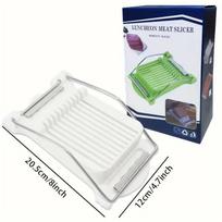 Versatile Spam Slicer and Fruit Cutter - Easy-to-use kitchen tool with durable plastic design with wire slicer for even slicing